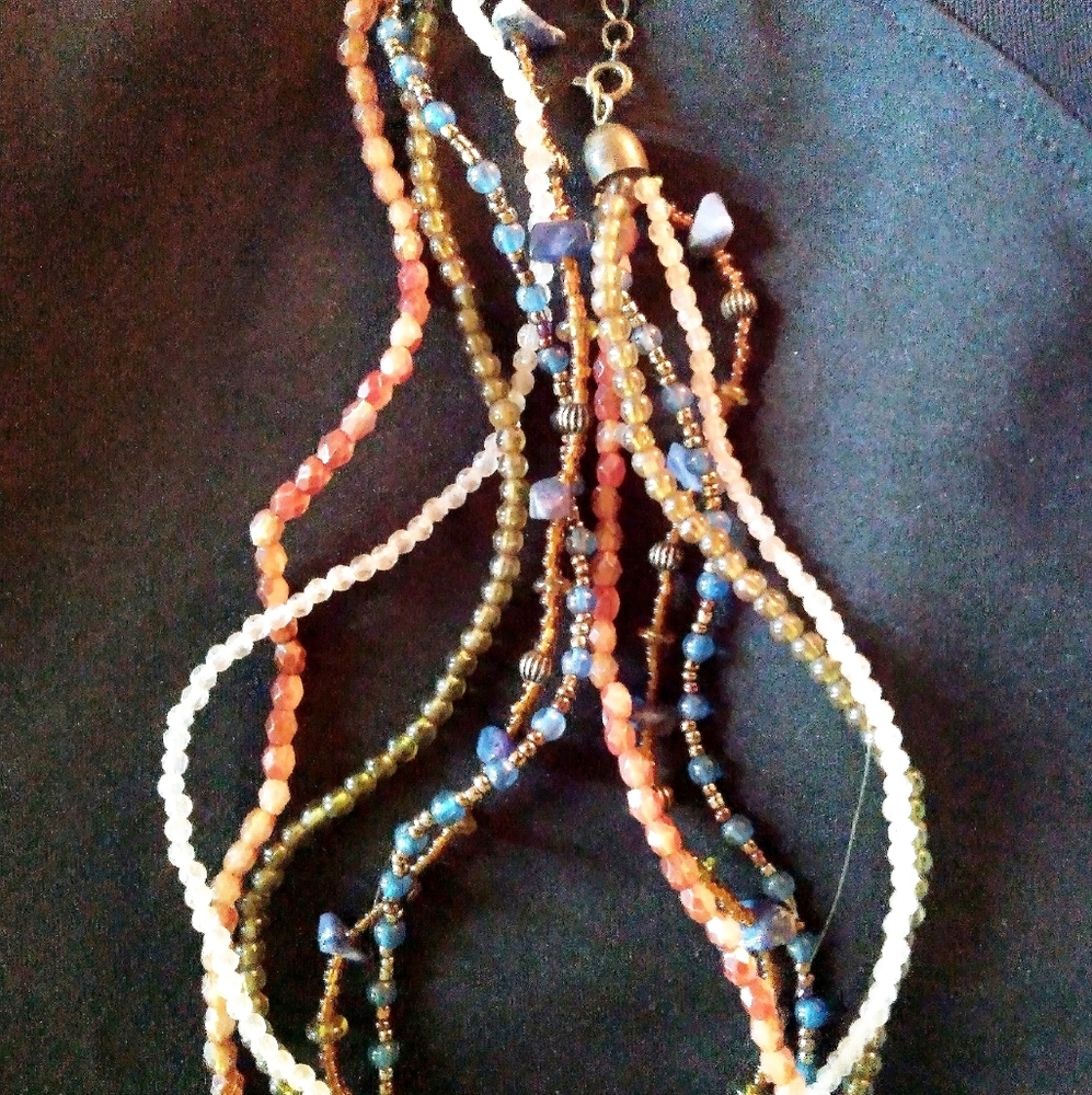 Vibrant Y2K Boho Multi-Strand Choker